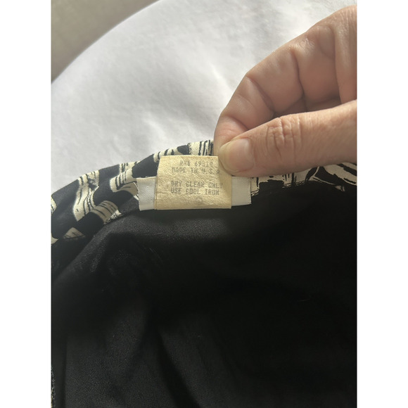 Vintage Express Artsy Blazer Womens Size Medium Black White Bold Mixed Print USA - Picture 6 of 9